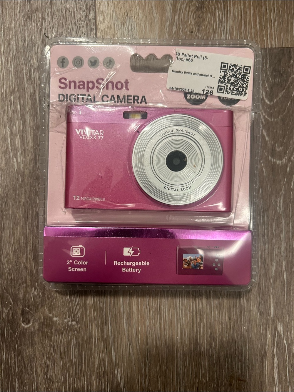 Vivitar Pink Snapshot 12MP Digital Camera - Pink